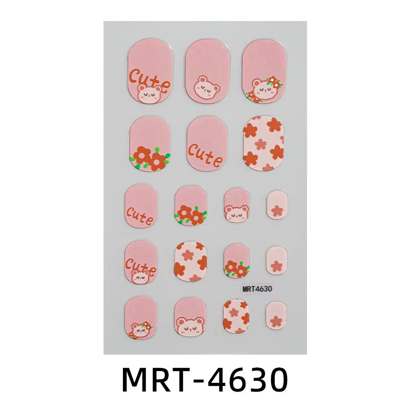 New Children Nail Stickers Cartoon DIY Nail Decorative Sticker Girls Cute Nails Temporary Stickers Kids Nails Art Stickers