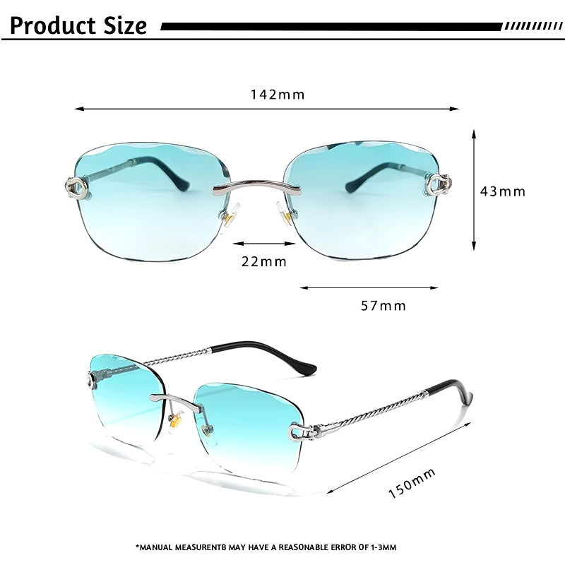 Retro Sunglasses Men Brand Designer Rimless Gradient Lens Women Sun Glasses Shades Ladies Fashion Party Eyeglasses